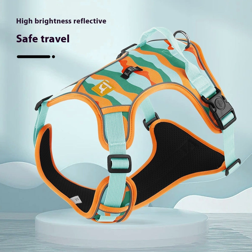 "Reflective Dog Harness with Handle – Chest & Back Support"