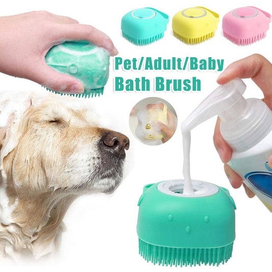 "Silicone Dog Bath Glove – Massage & Grooming Brush"