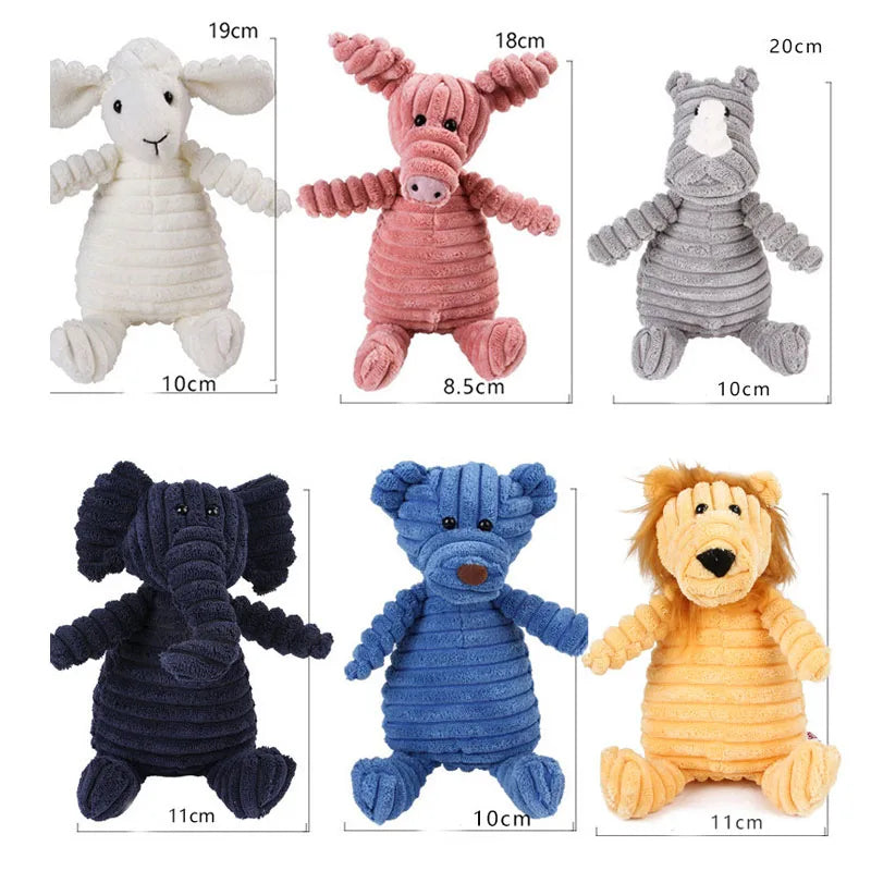Corduroy Animal Dog Toy – Tough, Squeaky & Fun!