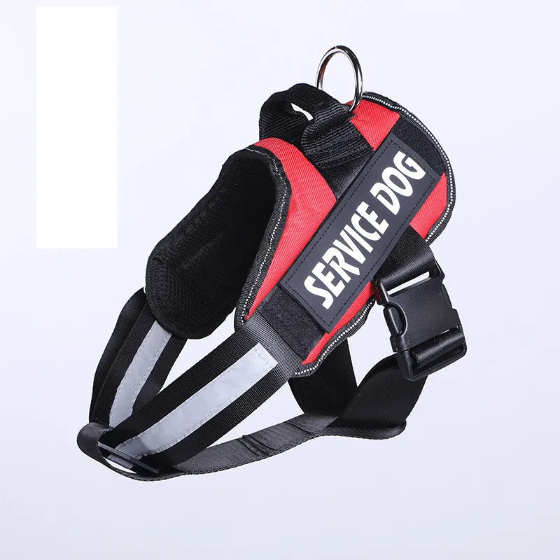 Reflective Service Dog Harness Vest – Soft, Adjustable & Patch-Ready for Small to Large Dogs