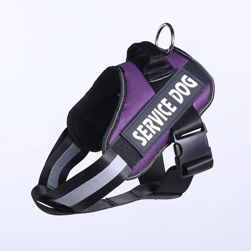 Reflective Service Dog Harness Vest – Soft, Adjustable & Patch-Ready for Small to Large Dogs