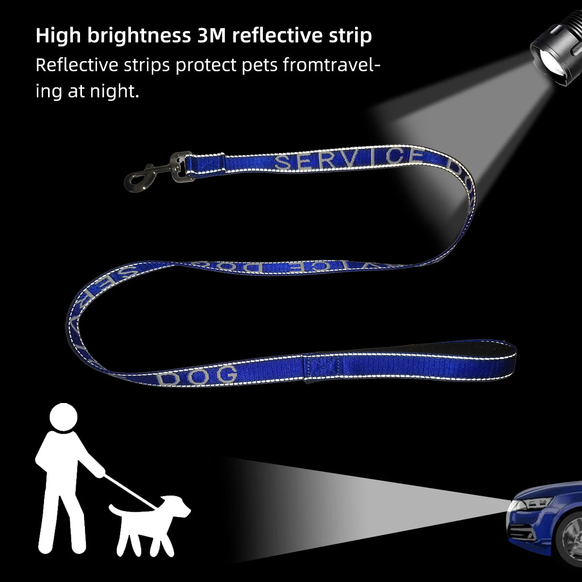 Premium Jacquard Leash for Small Dogs – Ideal for Service & Emotional Support Pets