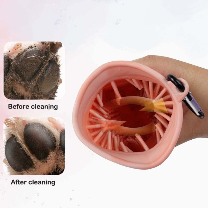 "Dog Paw Cleaner Cup – 2-in-1 Soft Brush Washer"