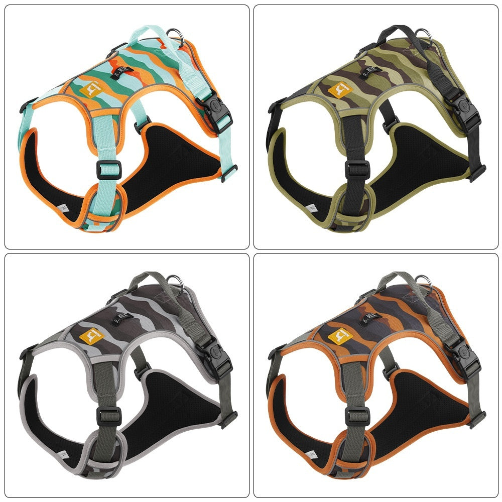 "Reflective Dog Harness with Handle – Chest & Back Support"