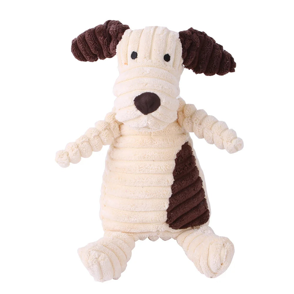 Corduroy Animal Dog Toy – Tough, Squeaky & Fun!