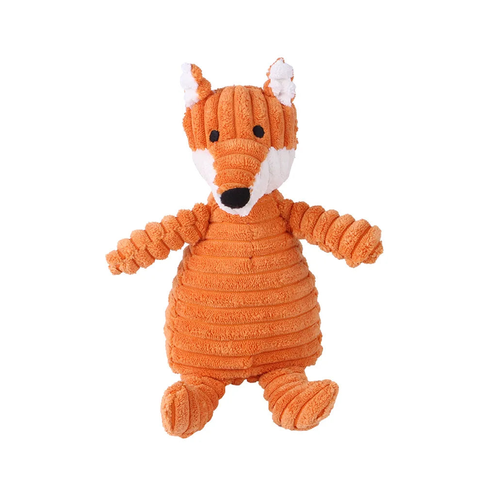 Corduroy Animal Dog Toy – Tough, Squeaky & Fun!