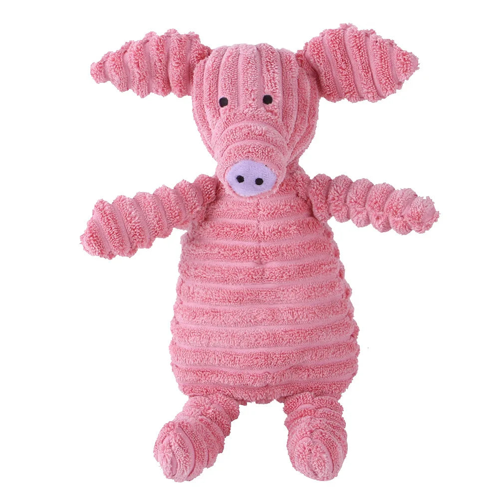 Corduroy Animal Dog Toy – Tough, Squeaky & Fun!