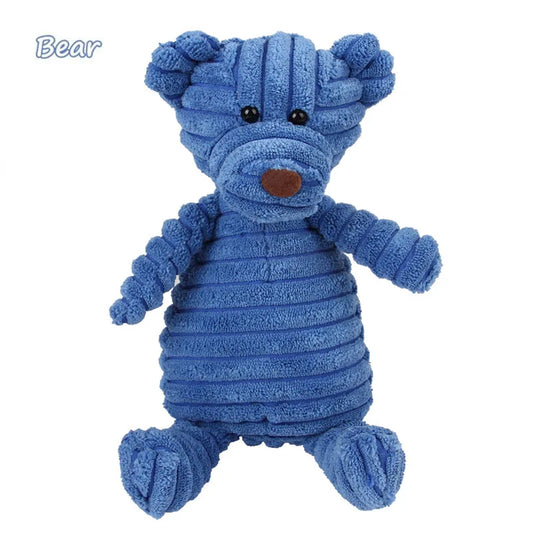Corduroy Animal Dog Toy – Tough, Squeaky & Fun!
