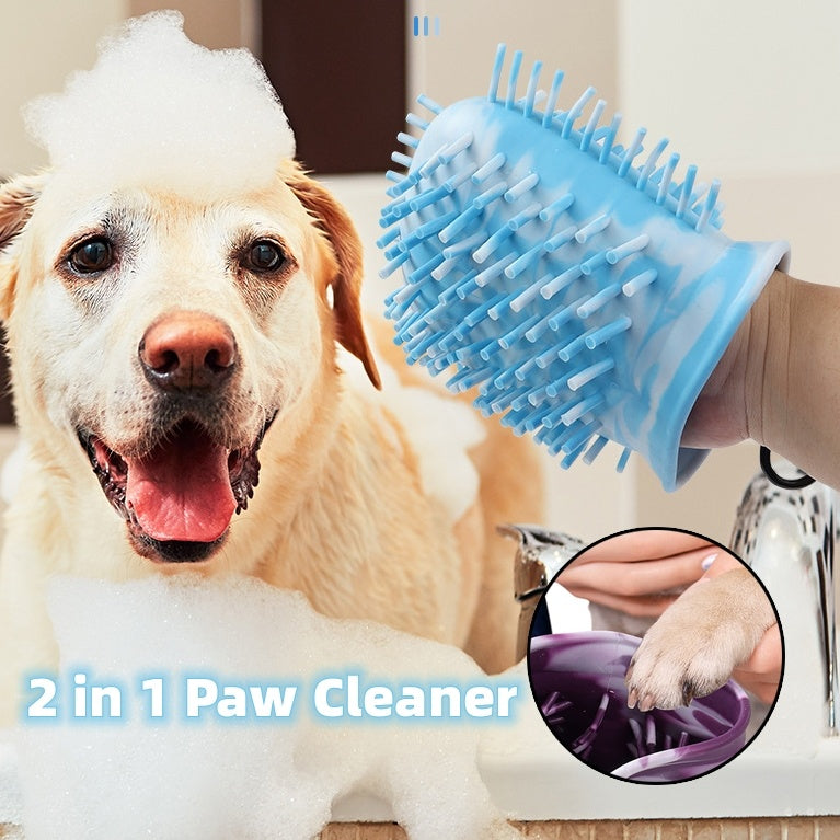 "Dog Paw Cleaner Cup – 2-in-1 Soft Brush Washer"