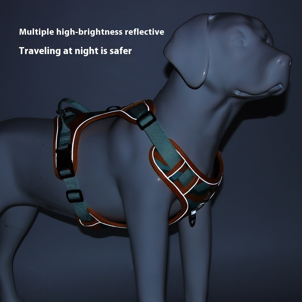"Reflective Dog Harness with Handle – Chest & Back Support"