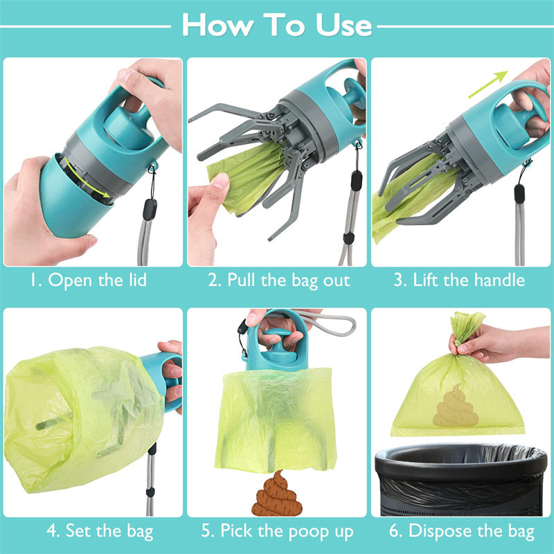 Fantastic Portable Dog Pooper Scooper With Built-in Poop Bag Dispenser