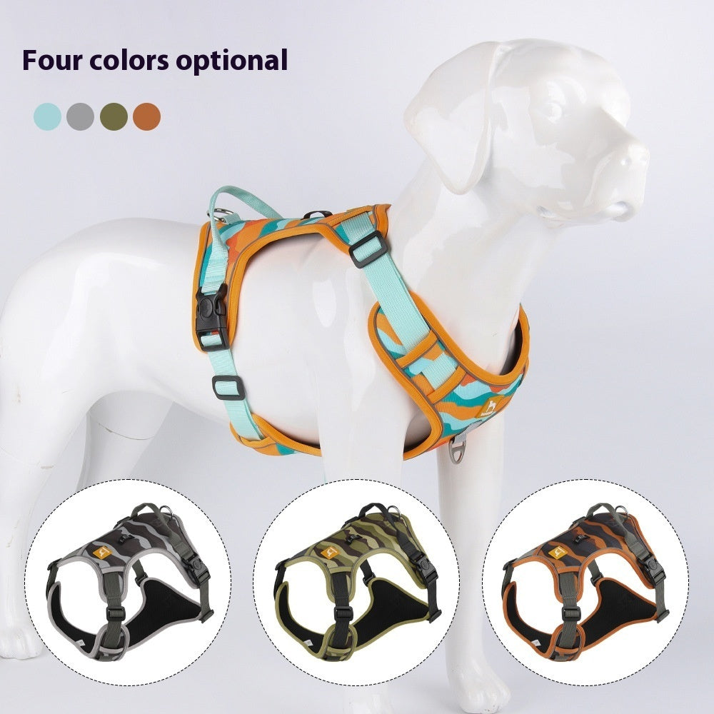 "Reflective Dog Harness with Handle – Chest & Back Support"
